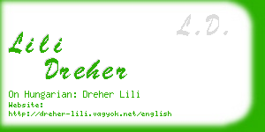 lili dreher business card